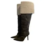Good American Womens Boots 11.5 Camo High Kickstand Neoprene Sherpa New