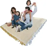 Picnic Blanket - Camping Blankets for Sleeping | Soft Sleep Mats Family Play Pads for Lawn Music Festivals Hiking Travel Parties Garden Backyard