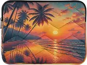 Tropical Sunset Red Laptop Case, 15.6 Laptop Case Laptop Bags for Men, 16 Laptop Case Computer Bags for Women, Tropical Sunset Red, Large