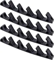 AHANDMAKER 4 Pcs Adjustment Brackets for Chaise, 5 Position Back Support Adjuster for Outdoor Patio Lounge, Plastic Hook Hangers, Vertical Hook Rack for Recliner Parts Replacement, Black