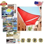 Durable 7' x 11' x 13' Red Triangle Shade Sail with Stainless Steel D-Rings