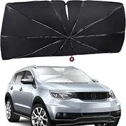 Umbrella Sunshade for Car Windshield with Pull-Tab, UV Block with 6 Layers Protection, Interior Protection, Car Shade Front Windshield for Sedan SUV Pickup （59″ x 32″）