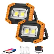 LED Work Light 2-Pack, 30W 1500LM Portable Rechargeable Flood Lights with Mag...