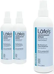 Lafe's Natural Body Care | Unscented Deodorant Spray - Aloe Vera | No Baking Soda, No Propylene Glycol and Clinically Proven 24 Hour Odor Protection; 3 Pack (8oz each)