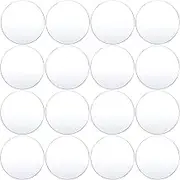 16 Pieces Acrylic Sheet 0.08 Inch Thick Circle Acrylic Blanks Plastic Disc Round Acrylic Panel Circle Acrylic Sheets Sign for Picture Frame Painting DIY Crafts (Clear,10 cm)