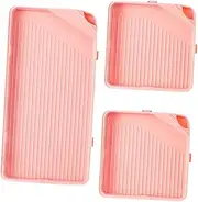Vaveren 3Pcs Diamond Art Trays Diamond Plates Anti Spilling with Lid Diamond Art Accessories Bead Sorting Trays for Gift Adults Women, Pink