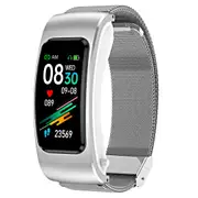 1.08 Inch Steel Band Earphone Detachable Life Waterproof Smart Watch Support Bluetooth Call