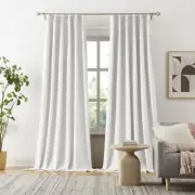 Pinch Pleated Blackout Curtains 108 40"W x 108"L (Pack of 2) Greyish White