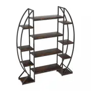 Fin 8 Tier Half-Moon Shaped Plant Stand Curved Oval 20 Pots Large Flower Pots Rack