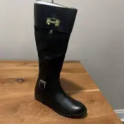 NEW Karen Scott Deliee2 Black Microsuede Leather Tall Riding Boots Size 6M