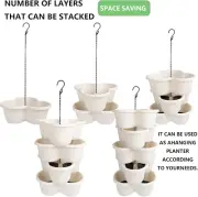 1 Pack 5 Tier Stackable Planter for Strawberries, Flowers, Herbs, Vegetables,...