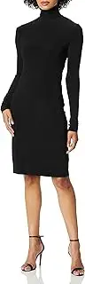 [Norma Kamali] Women's Slim FIT Long Sleeve Turtle Dress to Knee