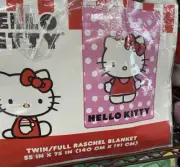 Home Twin Size Blanket Designer Print Plush Throw Blanket Hello Kitty