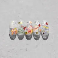 在飛比找蝦皮購物優惠-聖誕彩球可愛卡通蝴蝶結聖誕樹美甲貼紙浮鵰貝殻光【麥田賣場】