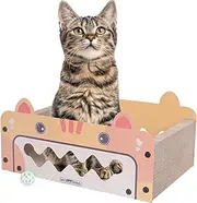 Cat Scratcher House, Cat Cardboard House, Scratching Pads for Cats, Cozy Cardboard Cat Lounge Large Cat Scratcher House with Scratching Pads for Comfort Perfect for Small Animals