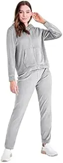 [CityComfort] Tracksuit Women's Velour Jogging Suit Set Comfortable Lounge Set Women Teenagers with Hoodie with Zip and Jogging Bottoms, gray, XX-Large