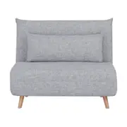 Bishop 2 Seater Sofa Futon Bed Love Seat Fabric Lounge Couch Light Grey
