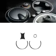 4Pcs Carbon Fiber Console Cigarette Lighter Cover For Mini Cooper R55 R57 07-10 (for: Mini)