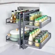 Elite Galley Show Hand Magic Corner II Pull Out Kitchen Storage - Fits 900mm Blind Corner