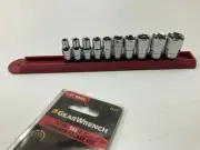 Gearwrench 80303 10 Piece 1/4" Drive 6 Point Standard SAE Socket Set 3/16"-9/16"