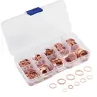 Convenient Boxed Set 200 Assorted Copper Washers for Car Drain Bolt Gaskets