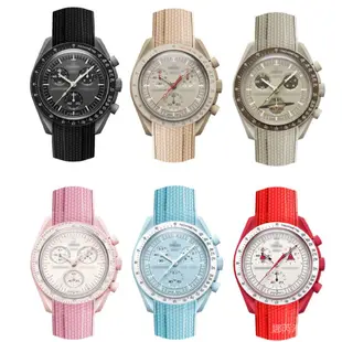 橡膠錶帶適用於勞力士 Omega X SWatch 聯名 MoonS-Watch 星座防水運動 20 毫米錶帶弧形接口