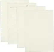 BCOATH A5 Binder Inserts 4 Pack of Loose Leaf Paper Planner Pages 6 Hole Lined Graph Notebook Refill