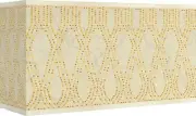 Rectangular Print Lamp Shade Roman Pebbles Large 17x17x10 Spider Harp and Finial