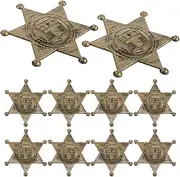 GAXIRE 10pcs Retro Western Cowboy Badge Plastic Pins for Costume Accessories Unique Designs for Cowboy Themed Parties Decorations