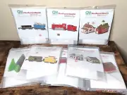 Vintage Columbia Minerva Village And Train Needlepoint Kit Lot Joan Ray Crafts
