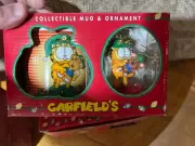 Vintage Garfield The Cat Christmas Holiday Mug Ornament Set K Mart 1996