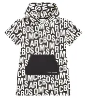 [Marc Jacobs Kids] Marc Jacobs Kids Logo hooded jersey sweater dress Y 8 black
