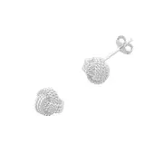 Sterling Silver Knotted Stud Earrings