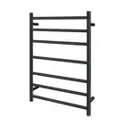 ACA Stainless Steel Round Electric Heated Towel Rail Rack Warmer 7 Rung Black