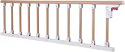 Bed Guard Rail,Foldable Safety Bed Rail for Elderly, Adults Assist Handle Bed Railing Metal Grip Bumper, Yellow Wood Grain Color/11-Speed (11)