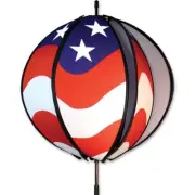 American Flag Patriotic Ball Wind Spinner 24"