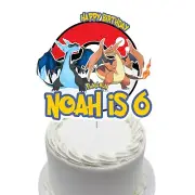Pokemon Mega Charizard Cake Topper Personalised. Lolly Loot Bag Party Supplies