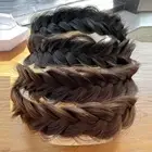 Fake Thick Plaited Chunky Braided Headband One Piece Band For Human Blonde S7J4