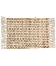 Saro Lifestyle Natural Jute Rope Placemat (Set of 4), Ivory, 14"x20" *NEW*