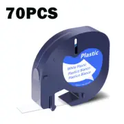 70X For DYMO LetraTag LT100H LT100T 91331 Plastic White Refills Label Tape 1/2in