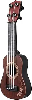 10 Inch Toy Guitar for Kids Ages 1-3 Ukelele Mini Toddler Guitar for Rhythms Developmental Educational (Brown)