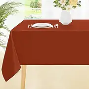 Smiry Rectangle Table Cloth, Waterproof Anti-Scratch Polyester Tablecloth, Decorative Washable Fabric Table Cover for Dining, Buffet, Parties and Outdoor, 60x140, Rust