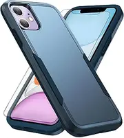 Asuwish Phone Case for iPhone 11 6.1 with Tempered Glass Screen Protector Cover and Slim Thin Hybrid Full Body Protective Cell Accessories iphone11case iPhone11 i Phone11 11s XI 11R Women Men Blue