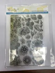 Honeybee Zen floral photopolymer stamp set flowers borders sunflower NEW