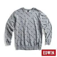 在飛比找樂天市場購物網優惠-EDWIN EDGE 滿版印花 LOGO厚長袖T恤-男款 灰