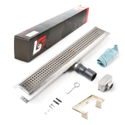 Shower Channel Square 600x70mm Drain Shower Grate With Steel Siphon Hair Sieve