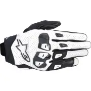 SP X 7 White Black Motorcycle Gloves