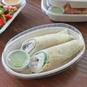 32 oz Burrito Bowls WITH LIDS, Compostable Fiber, Biodegradable Bagasse. 50/pack