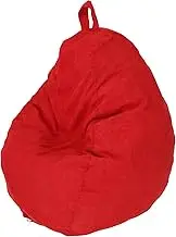 RdjEokf Bean Bag Chair Cover, Soft Corduroy Bean Bag Cover Plush Toys Organizer Holder, with Handle Stuffed Animal Bean Bag Storage, Indoor Lazy Sofa Cover, for Lounging, Reading, Gaming (Red)