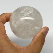 257.8g, 2.3" (57mm), Natural Quartz Sphere Crystal Gemstone Ball @Brazil, B22248